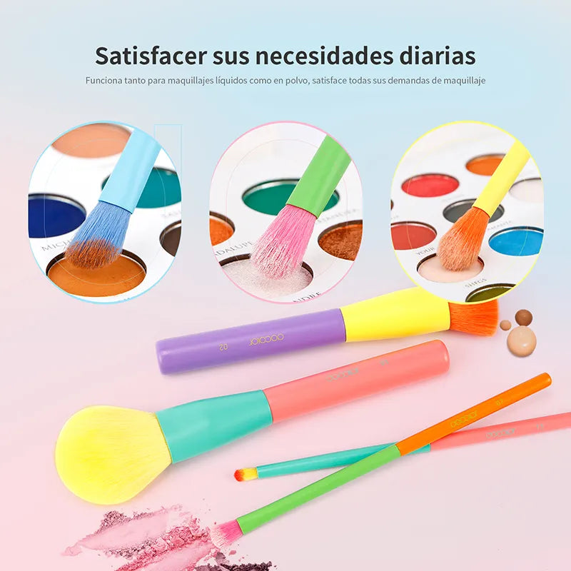 Docolor Colorful Makeup brushes set Cosmetic Foundation Powder Blush Eyeshadow Face Kabuki Blending Make up Brushes Beauty Tool