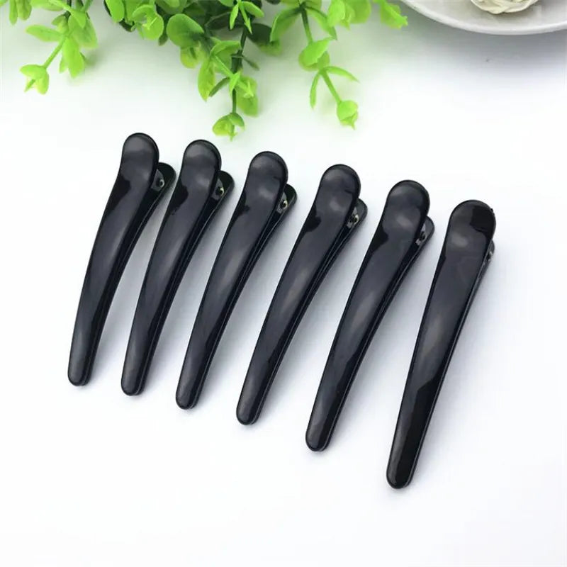 10PCS Professional Hairdressing Salon Hairpins Black Plastic Single Prong DIY Alligator Hair Clip Hair Care Styling Tools