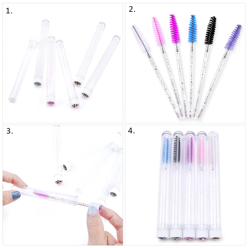 NEW Leopard style Reusable Eyebrow Brush Tube Eyelash Extension