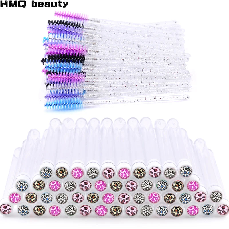 NEW Leopard style Reusable Eyebrow Brush Tube Eyelash Extension