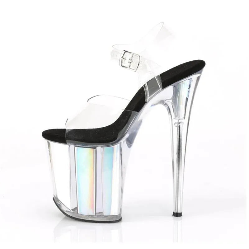 BBZAI New pattern Superior quality Super high heel ladies shoes 20CM Crystal Thin Heels Sandals shoes Waterproof 10CM 34-45 46