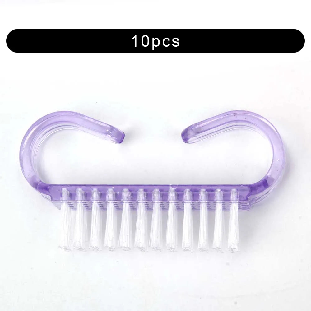 Top Cleaning Nail Brush Nail Art Plastic Soft Remove Dust Finger Care UV Gel Manicure Pedicure Tool Makeup Brushes Scrubbing