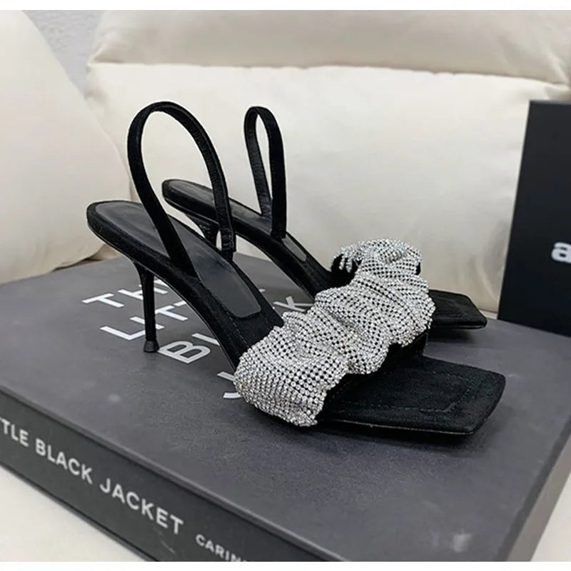 2024 Star style Luxury Rhinestones Women Sandals Elegant stiletto High heels Slingback Gladiator sandals Summer Party Prom shoes