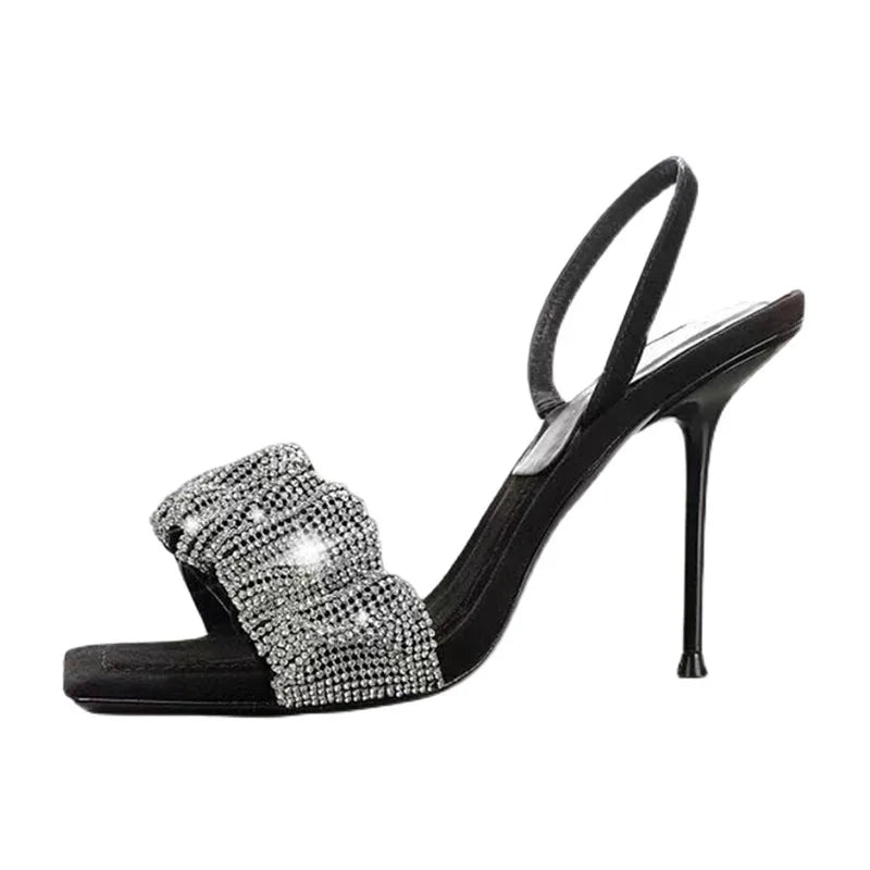 2024 Star style Luxury Rhinestones Women Sandals Elegant stiletto High heels Slingback Gladiator sandals Summer Party Prom shoes