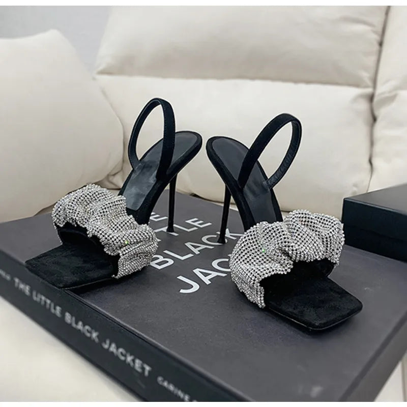 2024 Star style Luxury Rhinestones Women Sandals Elegant stiletto High heels Slingback Gladiator sandals Summer Party Prom shoes