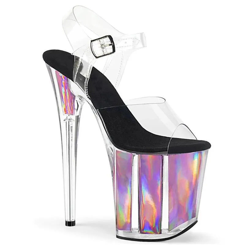 BBZAI New pattern Superior quality Super high heel ladies shoes 20CM Crystal Thin Heels Sandals shoes Waterproof 10CM 34-45 46