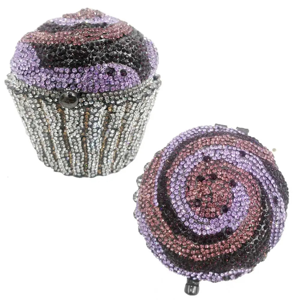 Designer Brand Luxury Crystal Evening Bag Fashion Cupcake Diamond Clutch Soiree Purse Women Wedding Bride Cake Handbags  SC515