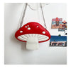 Personality Design Funny Cute Cartoon Pu Mushroom Shape Messenger Bag Summer Cute Chain Shoulder Bag