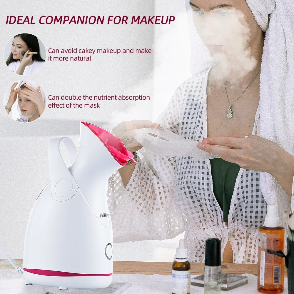 Face Steamer Nano Steam Hot Compress Heating Sprayer Skin Moisturizing Humidifier Pore Deep Cleaning Water Hydration Nebulizer