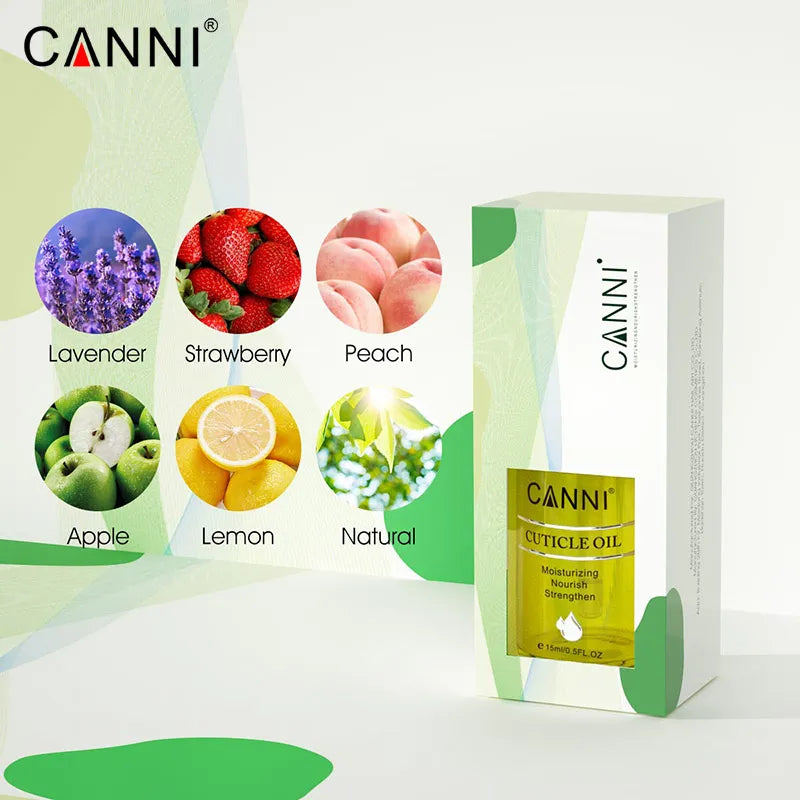 CANNI New 15ml Cuticle Oil 6 Flavor Nail Nourish Care Pure Natural Manicure Cuticle Deep Moisturize Oil Salon Cuticle Softener