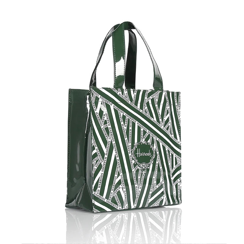 Green Striped PVC Women's Tote