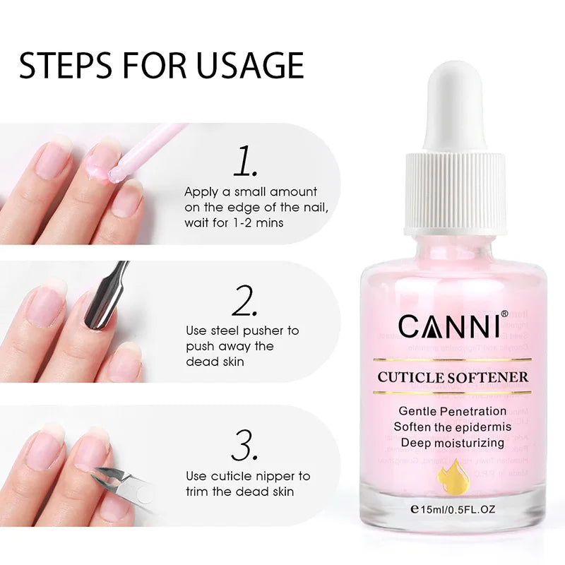 CANNI New 15ml Cuticle Oil 6 Flavor Nail Nourish Care Pure Natural Manicure Cuticle Deep Moisturize Oil Salon Cuticle Softener