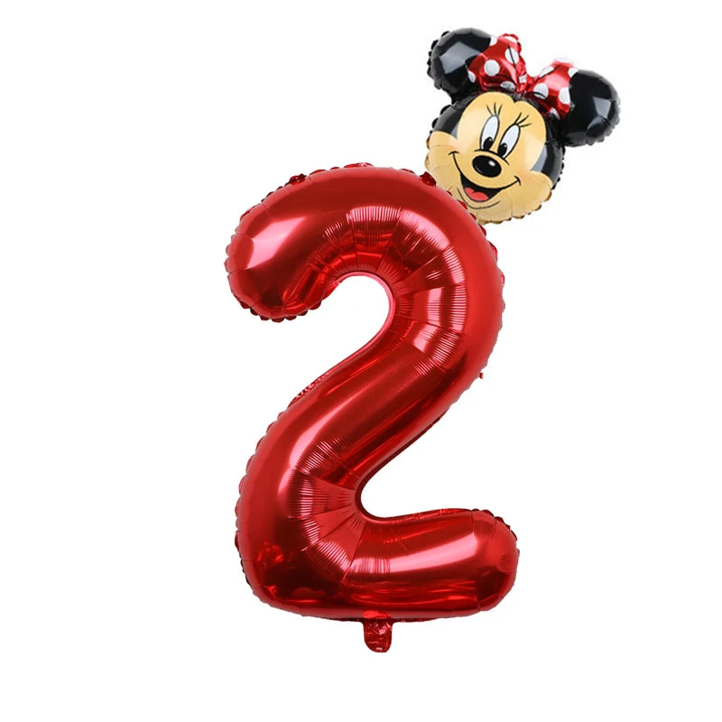 2pcs Disney Mickey Minnie Mouse Party Foil Balloons Mickey Head Balloon 32inch Number Balloon Baby Shower Birthday Party Decors