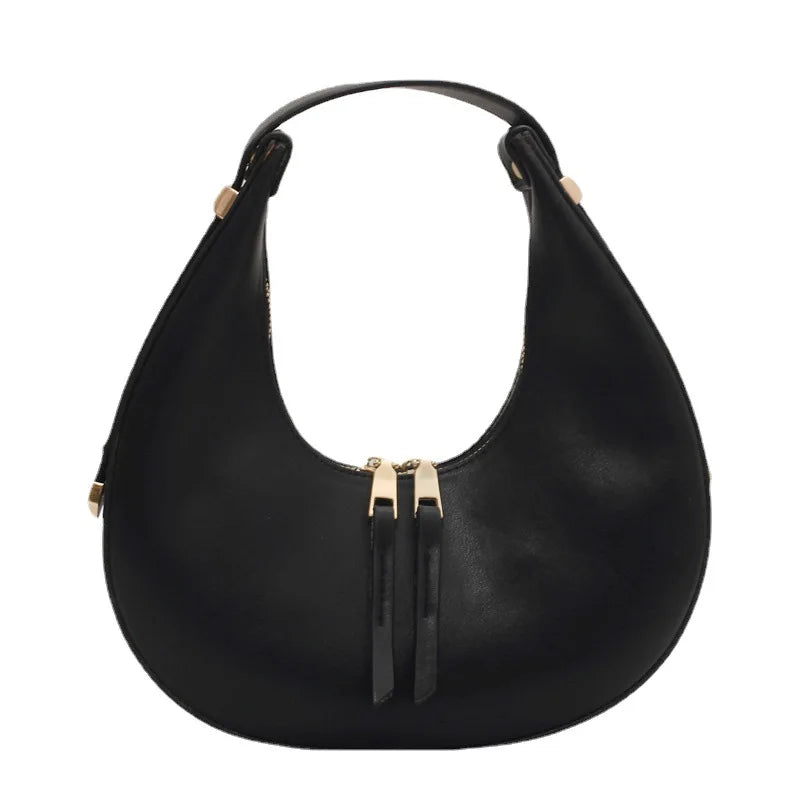 Fashion Design Tote Bags for Women Luxury Half Moon Hobo Bag Lady Brand Shoulder Bags PU Leather Armpit Clutch Handbag and Purse