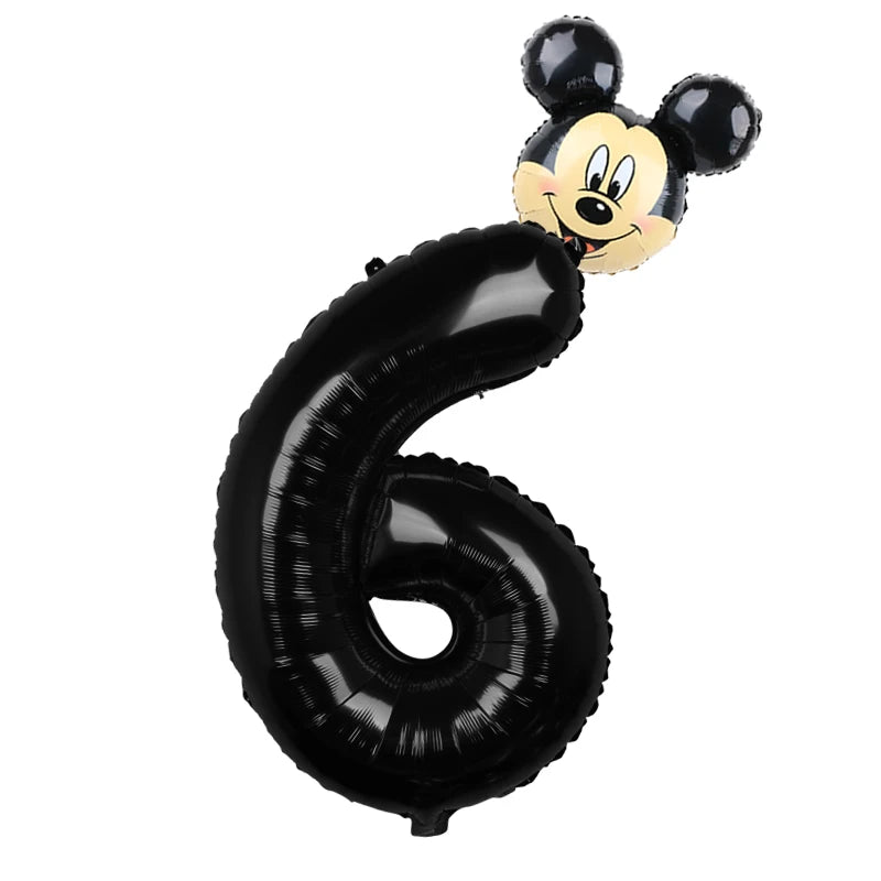 2pcs Disney Mickey Minnie Mouse Party Foil Balloons Mickey Head Balloon 32inch Number Balloon Baby Shower Birthday Party Decors