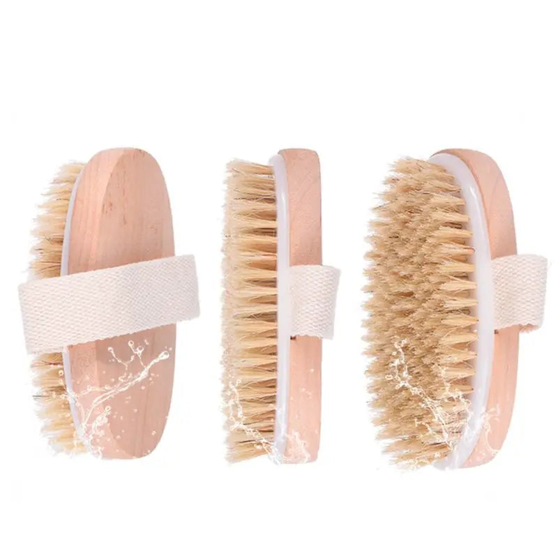 Natural Boar Bristles Dry Body Brush Wooden Oval Shower Bath Brushes Exfoliating Massage Cellulite Treatment Blood C5AC