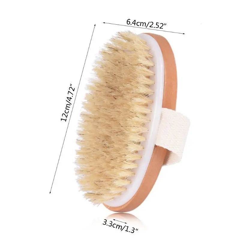 Natural Boar Bristles Dry Body Brush Wooden Oval Shower Bath Brushes Exfoliating Massage Cellulite Treatment Blood C5AC