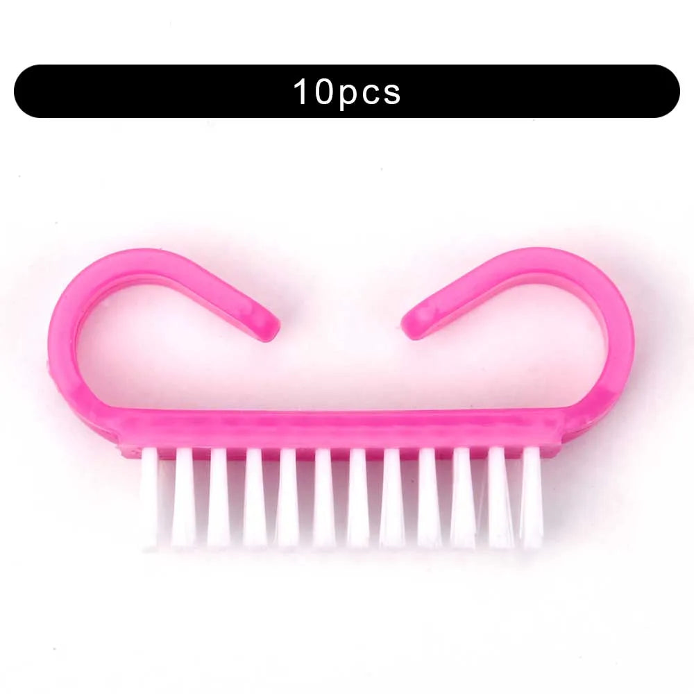 Top Cleaning Nail Brush Nail Art Plastic Soft Remove Dust Finger Care UV Gel Manicure Pedicure Tool Makeup Brushes Scrubbing