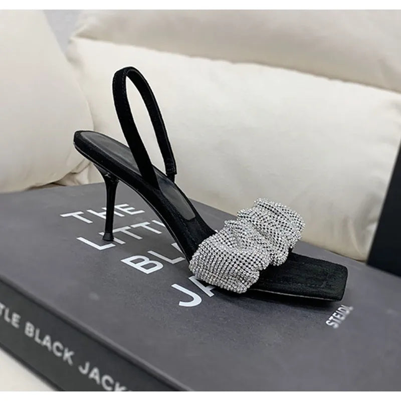 2024 Star style Luxury Rhinestones Women Sandals Elegant stiletto High heels Slingback Gladiator sandals Summer Party Prom shoes