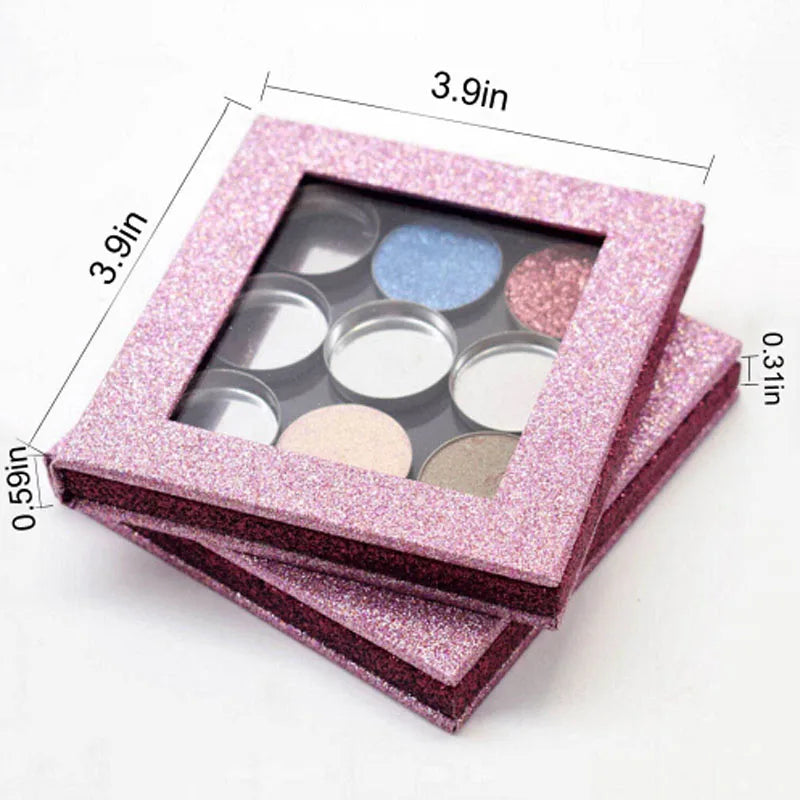 Hot Sale Fashion DIY Refill Empty Magnetic Eyeshadow Palette Concealer Pans With Blush Powder Lipstick Palette Pink Shiny Gift