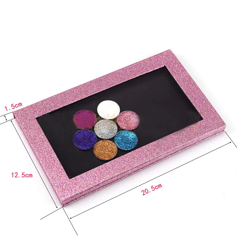 Hot Sale Fashion DIY Refill Empty Magnetic Eyeshadow Palette Concealer Pans With Blush Powder Lipstick Palette Pink Shiny Gift