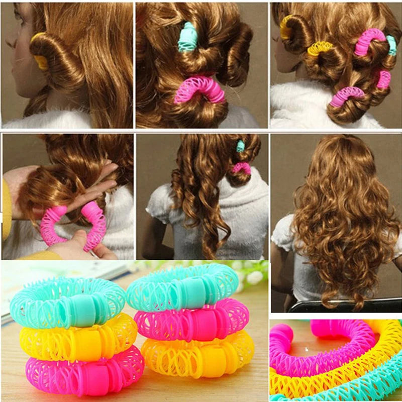 8/16Pcs Hair Styling Donuts Hair Styling Roller Hairdress Plastic Bendy Soft Curler Spiral Curls Rollers DIY Hair Styling Tools