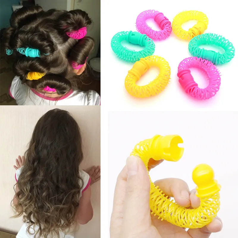 8/16Pcs Hair Styling Donuts Hair Styling Roller Hairdress Plastic Bendy Soft Curler Spiral Curls Rollers DIY Hair Styling Tools