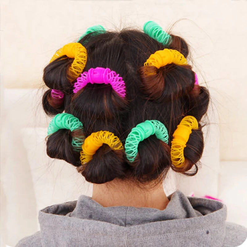 8/16Pcs Hair Styling Donuts Hair Styling Roller Hairdress Plastic Bendy Soft Curler Spiral Curls Rollers DIY Hair Styling Tools