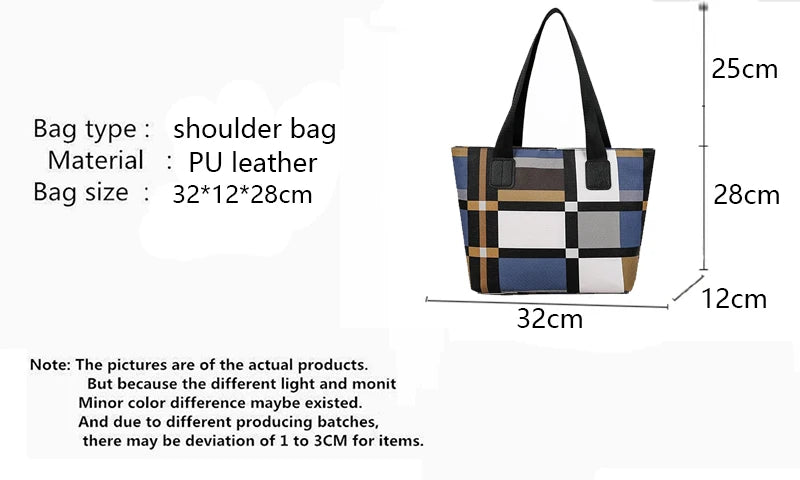 Yogodlns Ladies Large Capacity PU Leather Fashion Luxury Shoulder Bags Women Brief Casual Shopping Bolsa