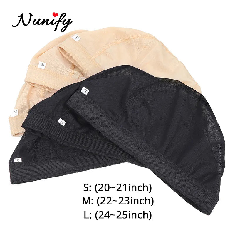 Nunify S/M/L Spandex Mesh Dome Wig Cap Easier Sew In Hair Stretchable Weaving Cap  Weaving Wig Cap Stretchable Hairnets