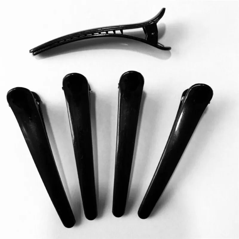 10PCS Professional Hairdressing Salon Hairpins Black Plastic Single Prong DIY Alligator Hair Clip Hair Care Styling Tools