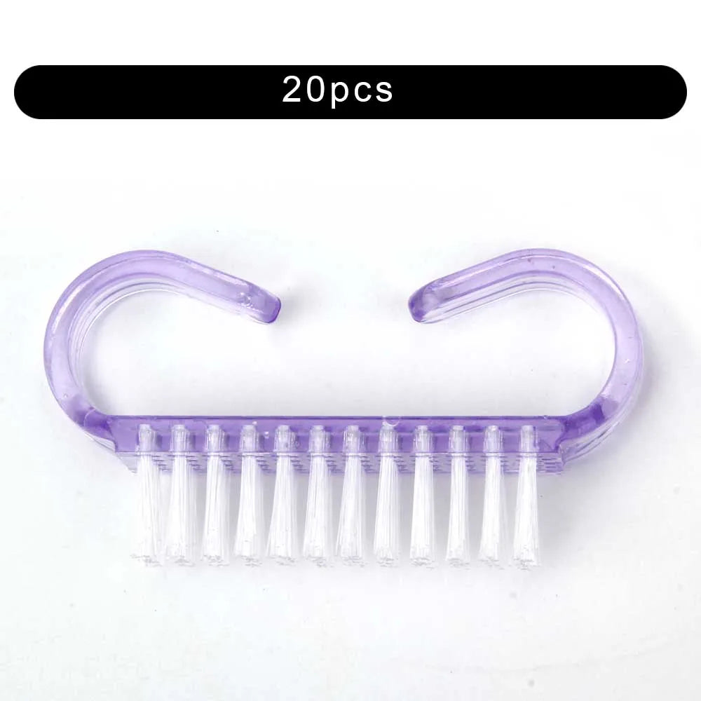 Top Cleaning Nail Brush Nail Art Plastic Soft Remove Dust Finger Care UV Gel Manicure Pedicure Tool Makeup Brushes Scrubbing