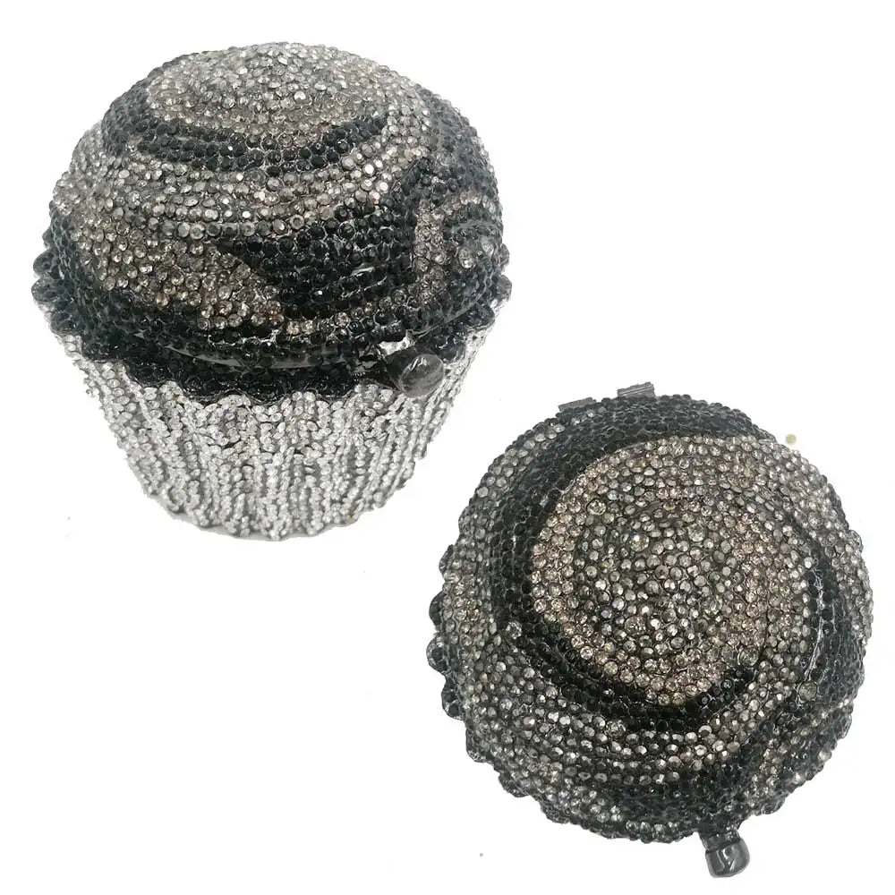 Designer Brand Luxury Crystal Evening Bag Fashion Cupcake Diamond Clutch Soiree Purse Women Wedding Bride Cake Handbags  SC515