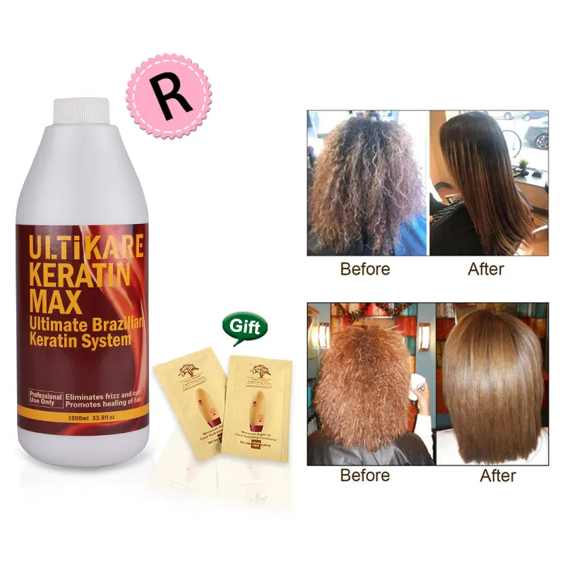 Hot Sale Brazilian Keratin Famous 1000ml 12% Formalin Moisturizing Treatment For Hair Care Straighten Resistant Frizzy Hair