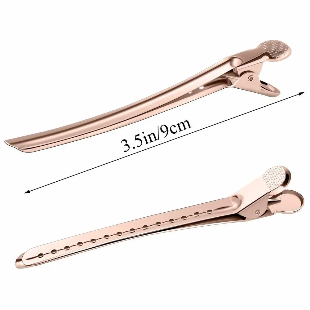 5/10Pcs Crocodile Leather Hairpin, Duck Bill Hairpin, Rust-proof Metal Hairpin, With Holes, For Curly Hair Style Partition Clip