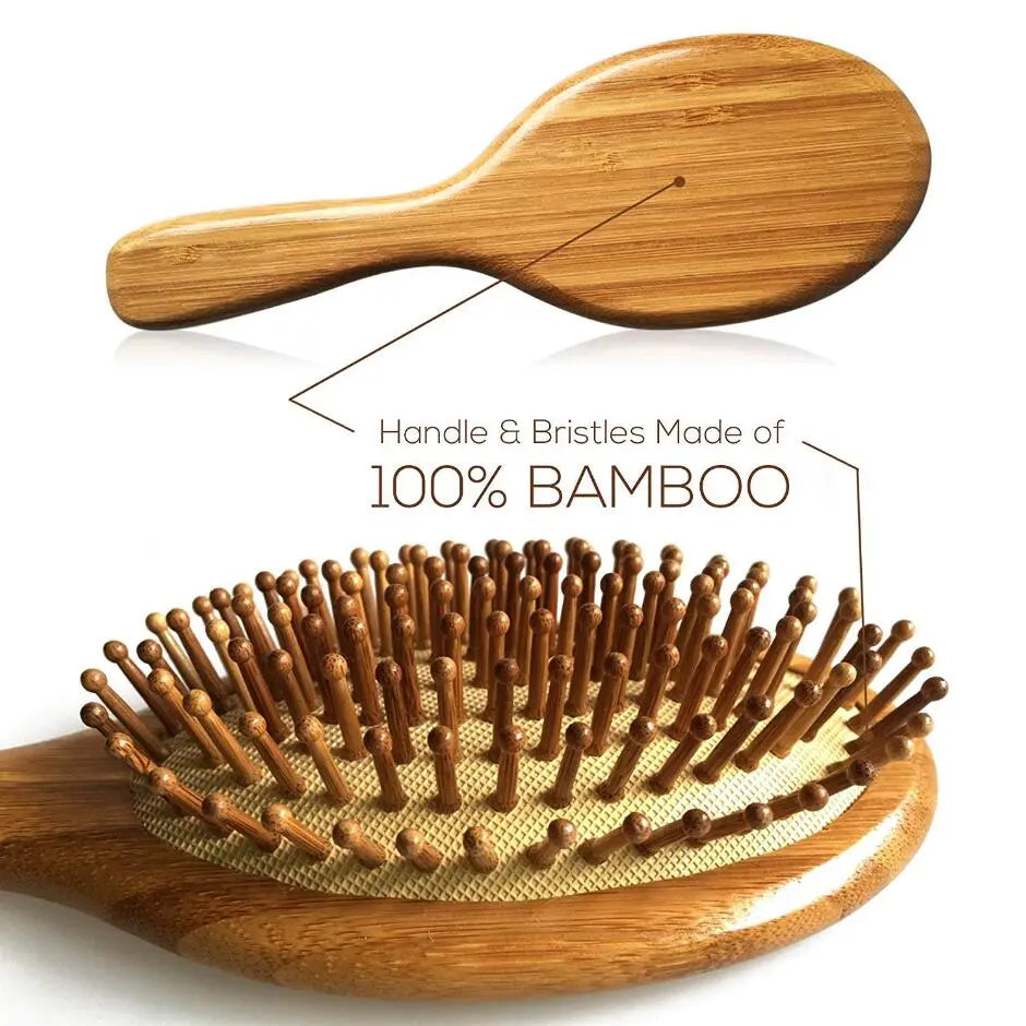 1PC Wood Comb Professional Healthy Paddle Cushion Hair Loss Massage Brush Hairbrush Comb Scalp Hair Care Healthy bamboo comb