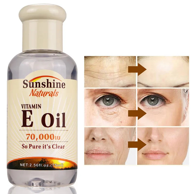 Pure Natural Vitamin E Oil Anti-Wrinkle Anti-aging Freckle Whitening Shrink Pores Reduce Dark Spots Stretch Marks Skin Care Tool