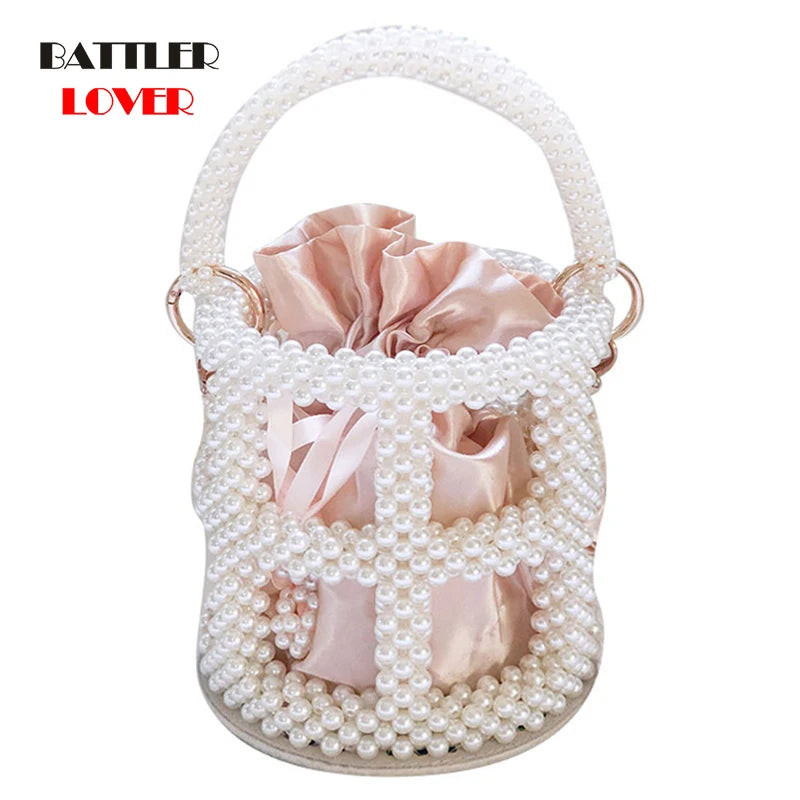 Designer Women Messenger Bags Dot Mini Jacket Bag Lady Shoulder Bag Pearl Handle Chain Crossbody Bags Sac A Main Femme De Marque