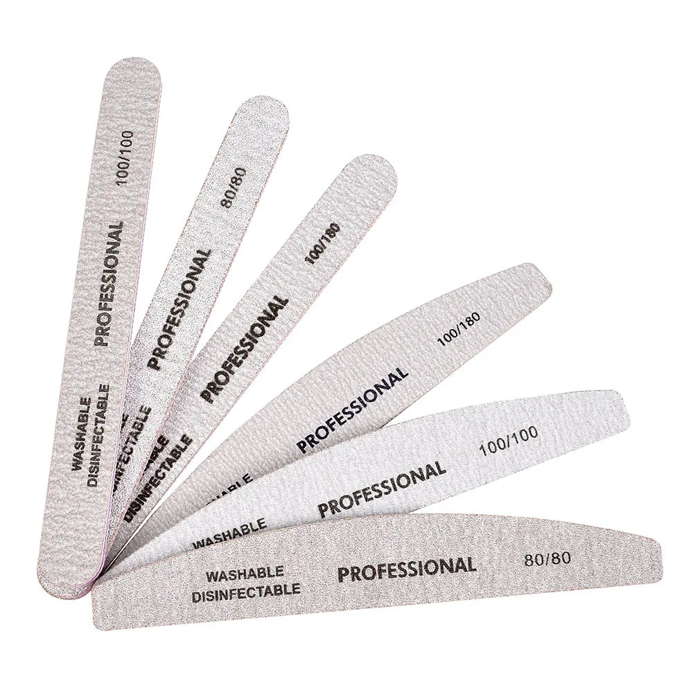 3/5pcs/10pcs Nailfile Professional Nail Buffer Black Sandpaper Strong Lime Angle 80/100/180 Buffing Sanding Files