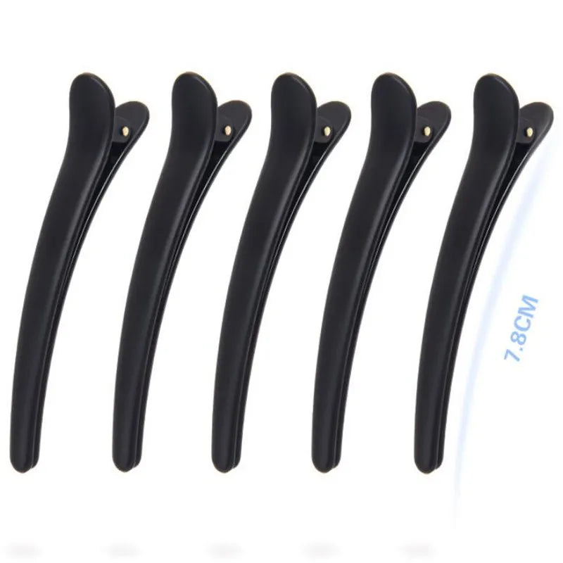 10PCS Professional Hairdressing Salon Hairpins Black Plastic Single Prong DIY Alligator Hair Clip Hair Care Styling Tools