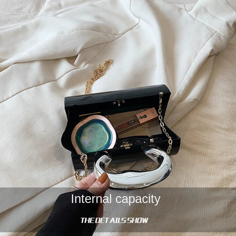 Women's Handbag Bags For Women 2025 Party Clutches Fashion Cylinder Mini Evening Purse Crossbody Shoulder Bag Gold Box Clutch