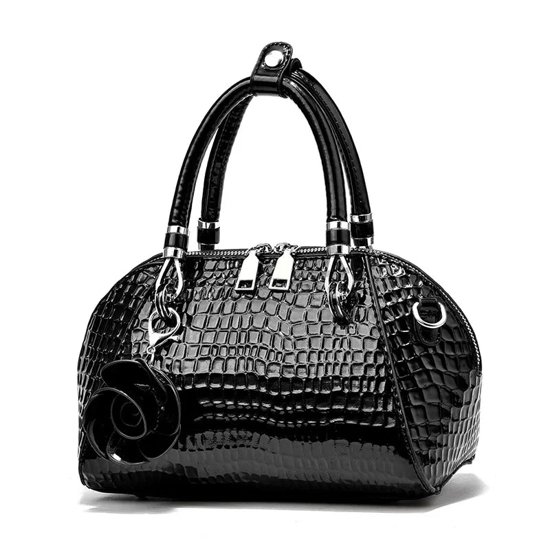 European / American Style Fashion Handbag Yellow Crocodile Pattern Women Tote Bag Ladies Small Shell Messenger Shoulder Bags sac