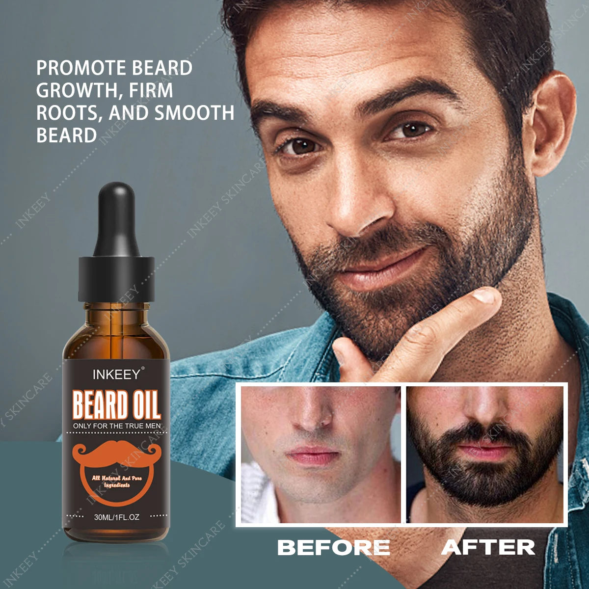 Beard Oil for Men Beard Growth Oil Conditioner Mustaches Growth Stronger Thicker Fuller Softener Faster Beard Hair Growth Oil