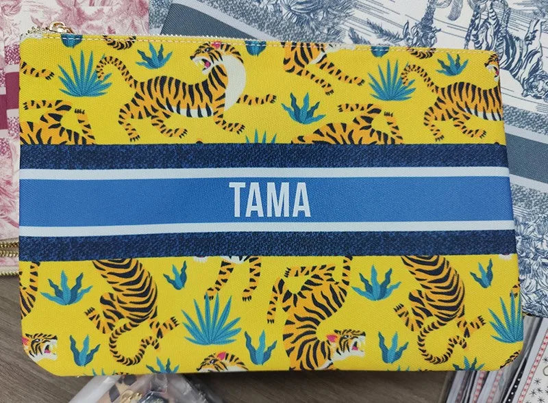 Spring Summer WOMAN BAG Fashion Designer Party Clutch Personalized Custom Print Name Letter Beach Bag Travel Cosmetic Bag