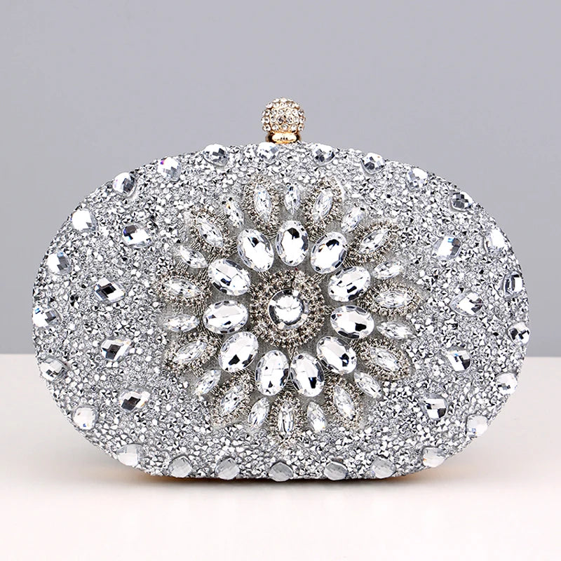 Diamond Women Luxury Clutch Evening Bag Wedding Crystal Ladies Cell Phone Pocket Purse Female Wallet for Party Quality Gift