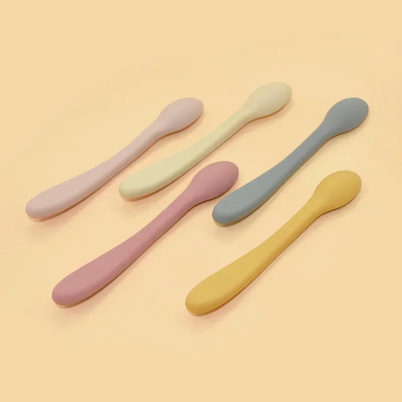 Wolife 1PC Baby Silicone Soft Spoon Training Feeding Spoons for Children Infants Silicone Spoon BPA Free Children‘s Tableware