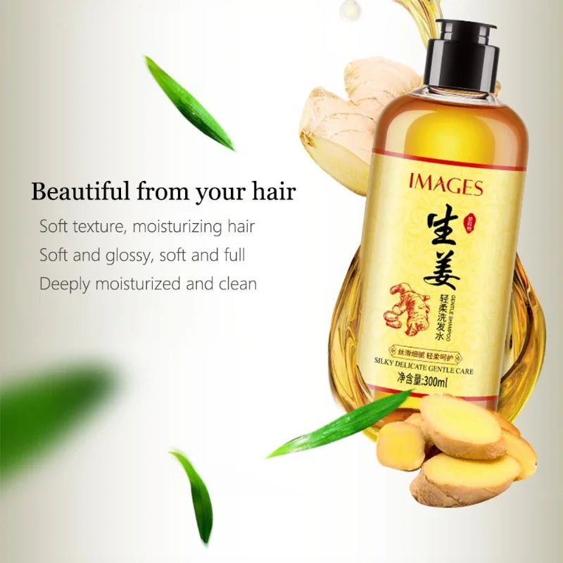 Chinese Formula Ginger Shampoo for Anti Hair Loss Fast Growth Hair Grow Thicker Dense Control Hair Oil Treatment Dandruff 300ml