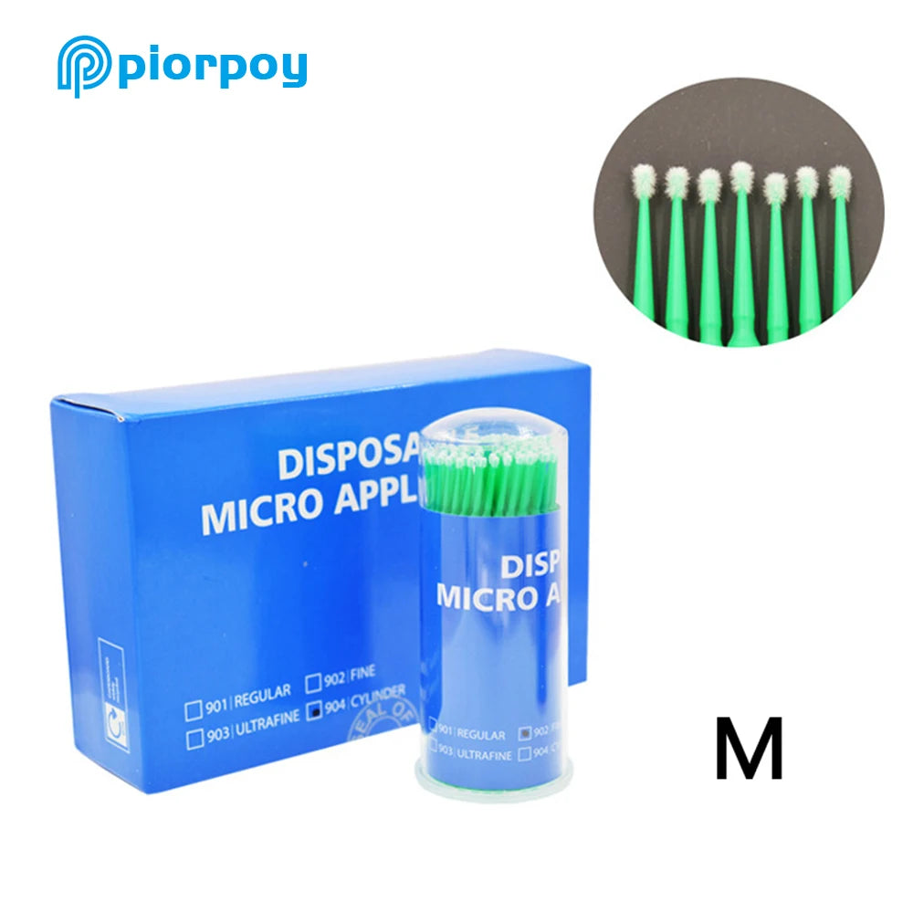 PIORPOY 100Pcs Dental Micro Brush Bottle Dental Disposable Micro Brushes Applicators Brush Teeth Oral Dentist Materials Dropship