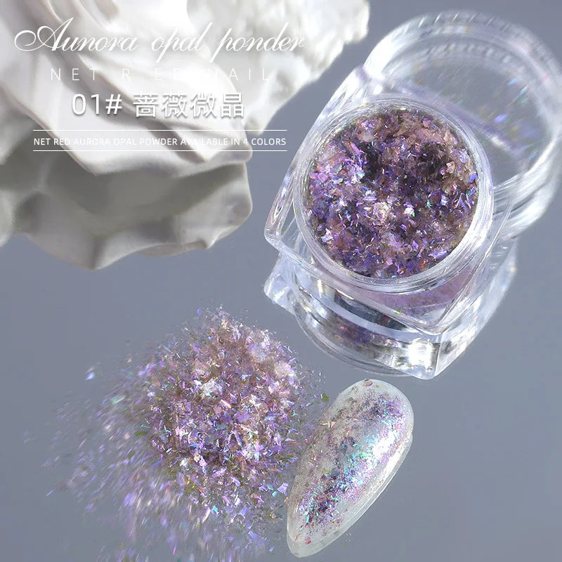 White Chrome Powder Pearl Shimmer Chrome Powder with Mirror Effect Pearl Effect Chrome Glazed Donut Nail