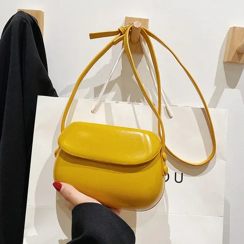 Hot Sale Flap Sling Shoulder Bags for Women Solid Color Crossbody Messenger Bag Purse Female Leather Handbag Pocket Shoulder Bag